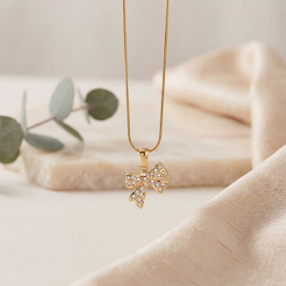 Delicate Gold Bow Necklace