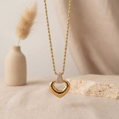 Gold Heart Charm Necklace