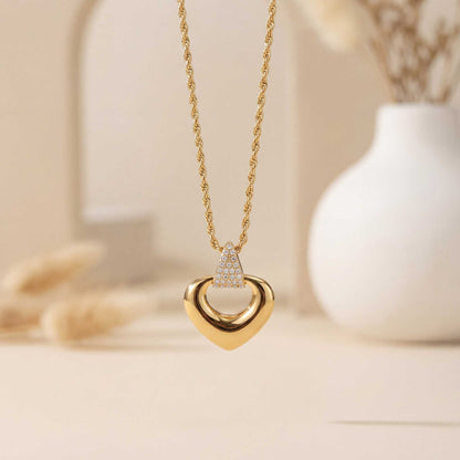 Gold Heart Charm Necklace