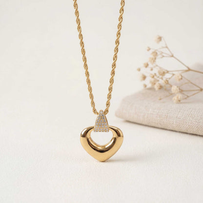 Gold Heart Charm Necklace
