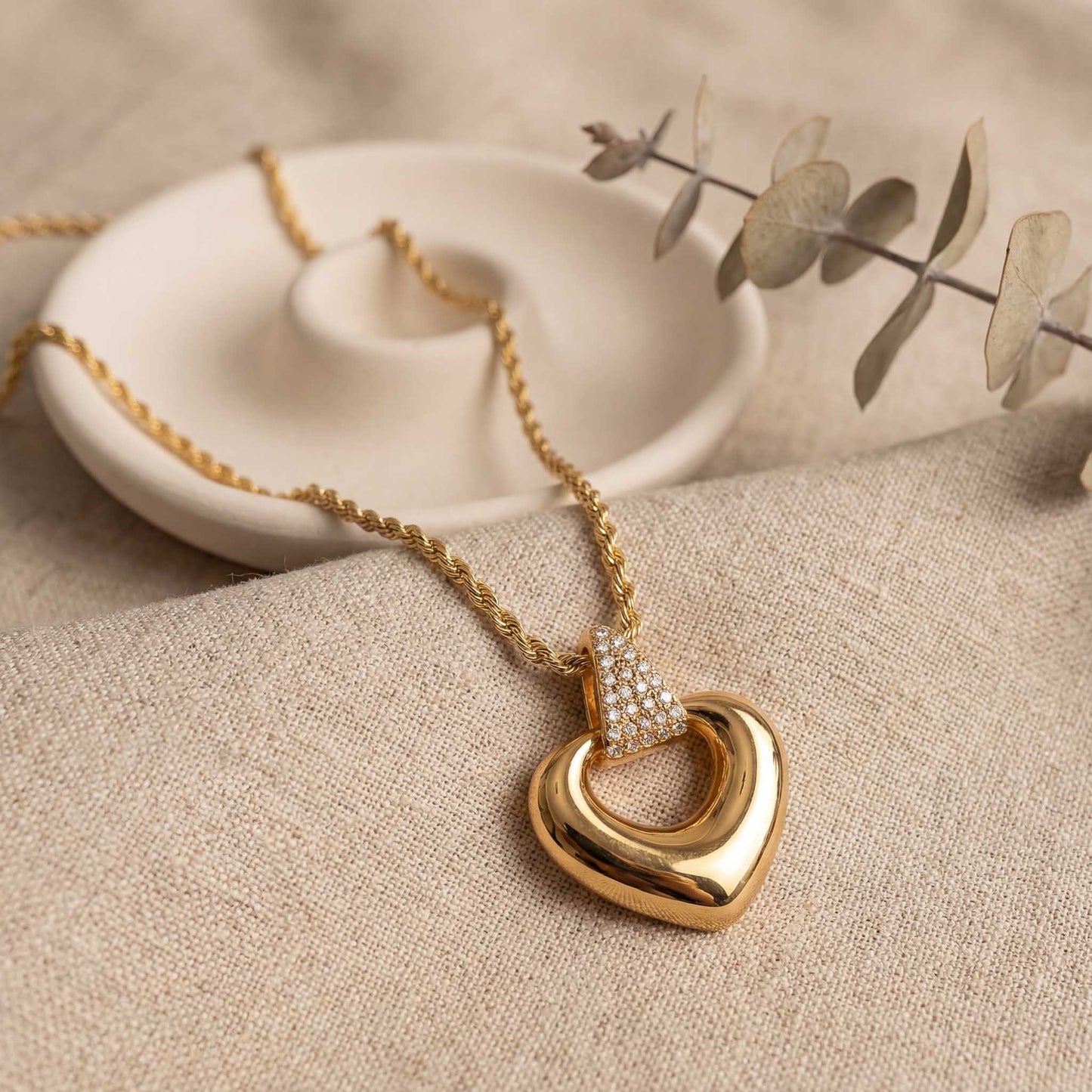 Gold Heart Charm Necklace