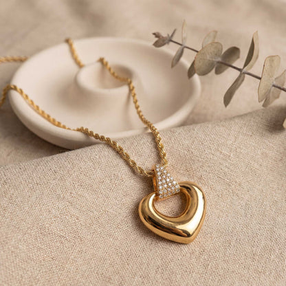 Gold Heart Charm Necklace