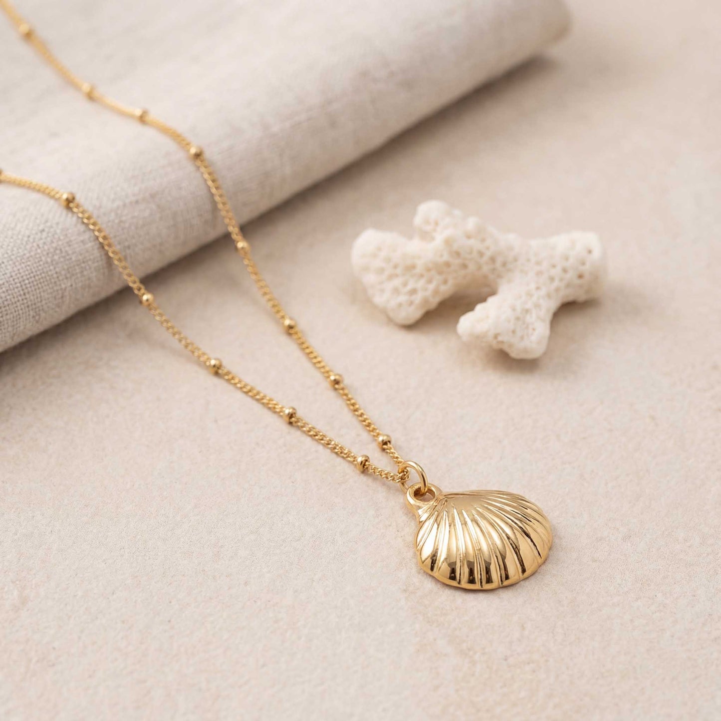 Elegant Sea Shell Pendant Necklace