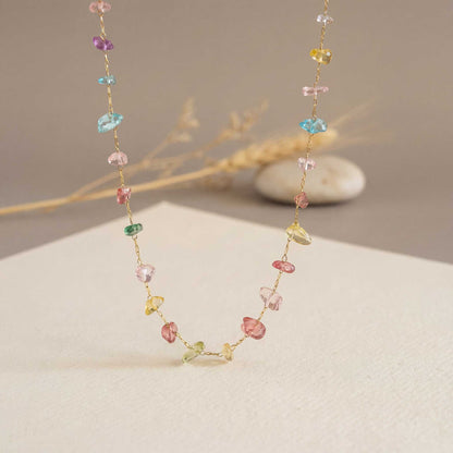 Multi Gemstone Chain Necklace