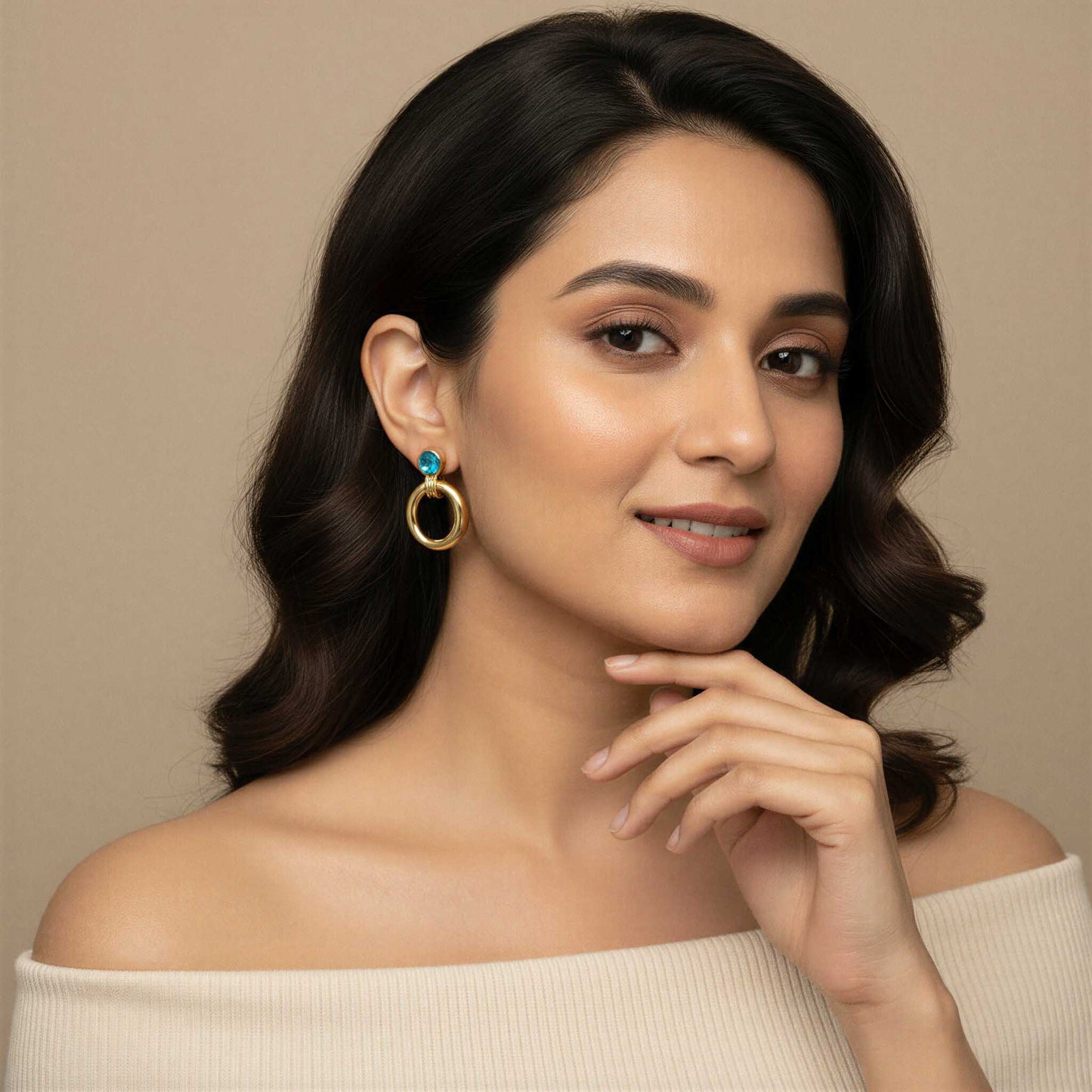 Blue Gemstone Stud Earrings