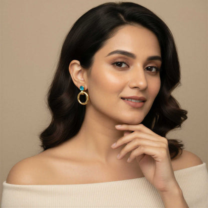 Blue Gemstone Stud Earrings