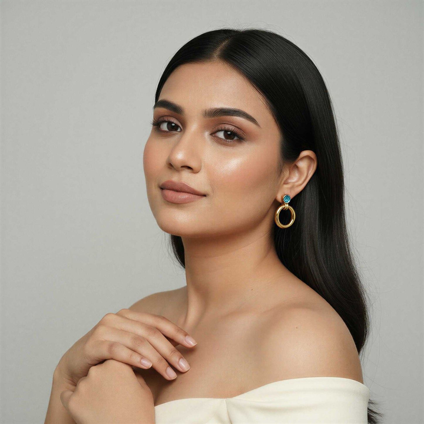 Blue Gemstone Stud Earrings