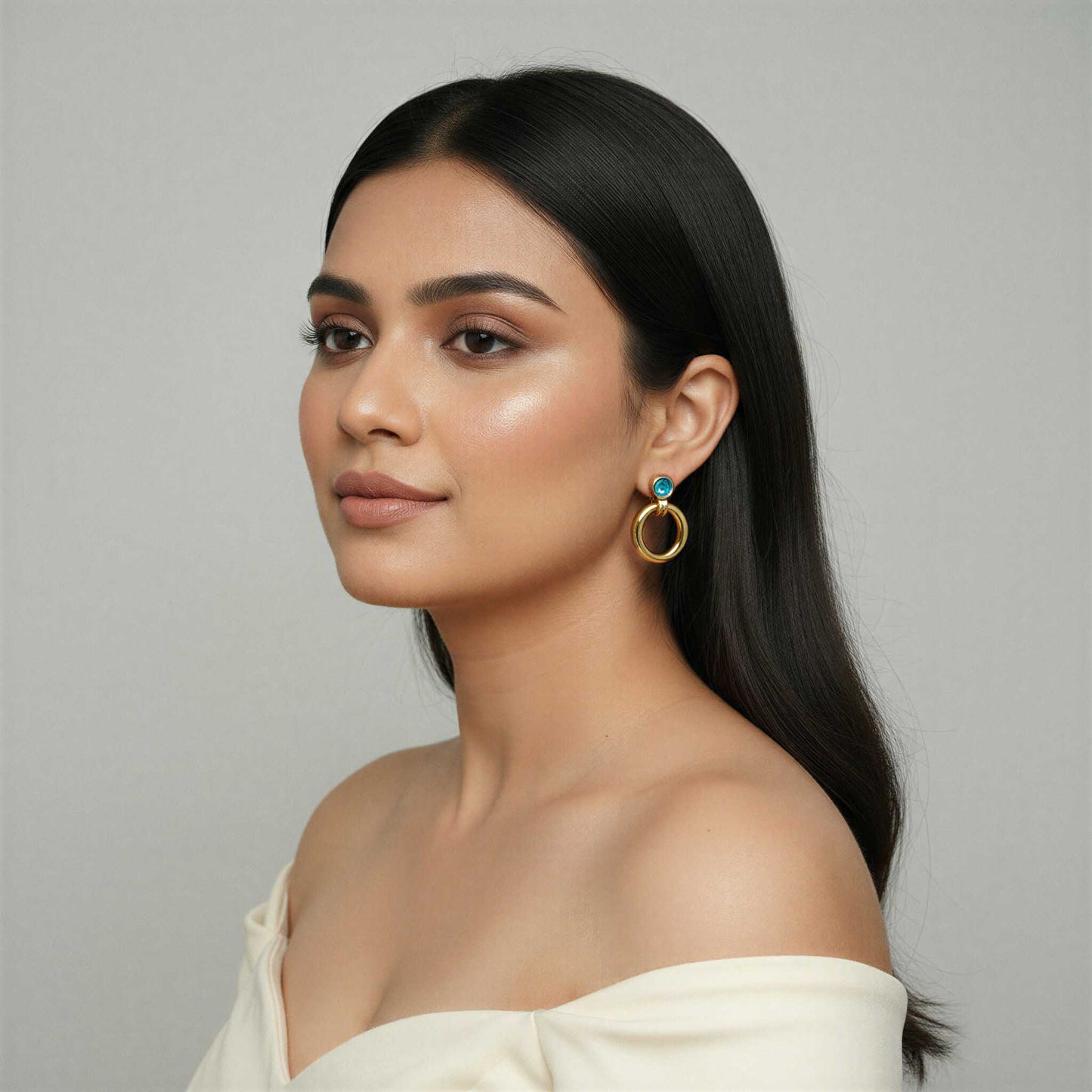 Blue Gemstone Stud Earrings