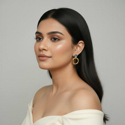 Blue Gemstone Stud Earrings