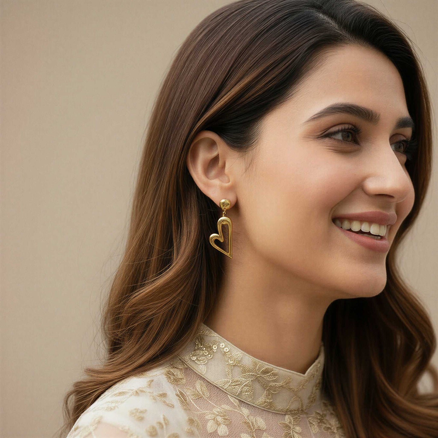 Dainty Gold Heart Earrings