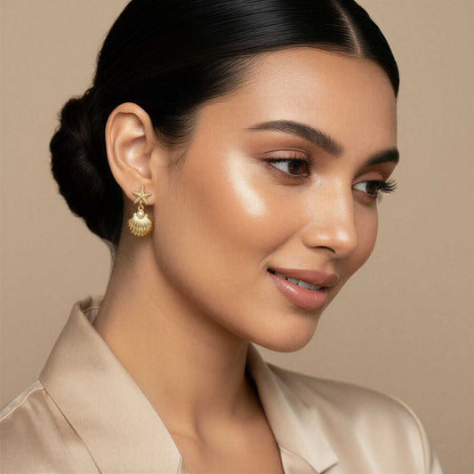Star & Shell Charm Earrings