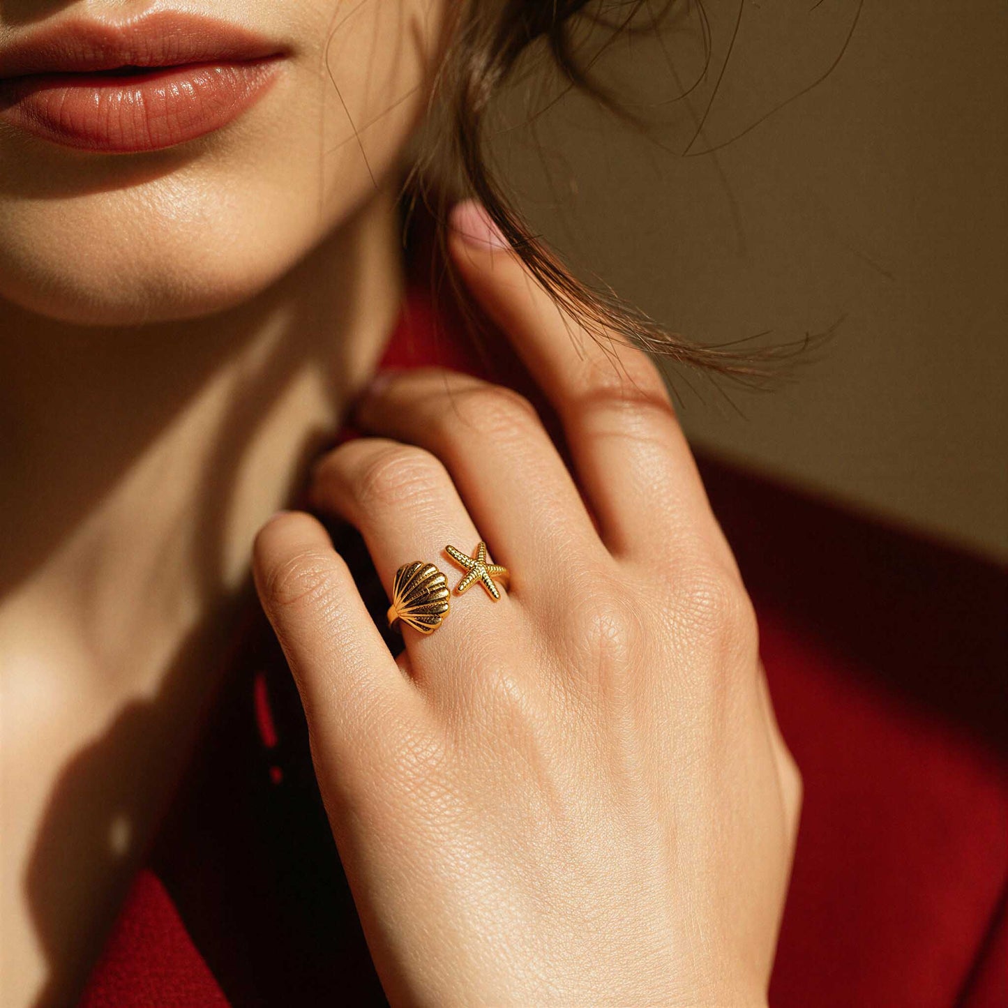 Seashell & Starfish Ring