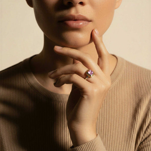 Pink Gemstone Statement Ring
