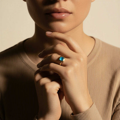 Blue Gemstone Statement Ring