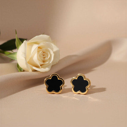 Black Meadow Flower Earrings