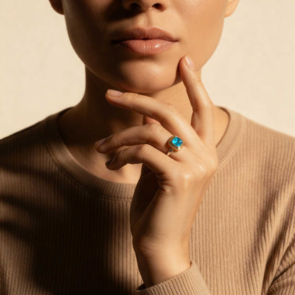 Blue Gemstone Statement Ring