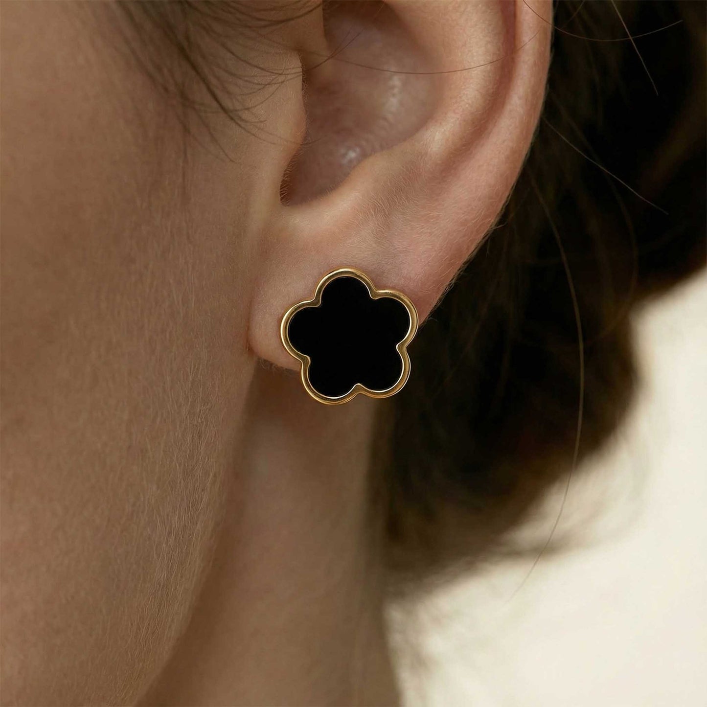 Black Meadow Flower Earrings