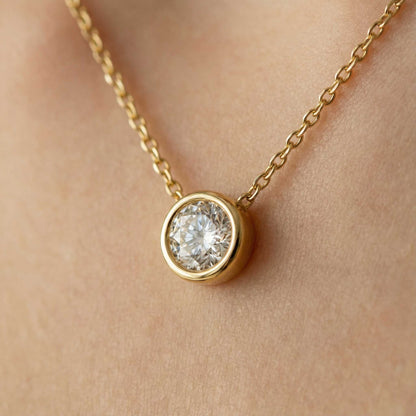 Minimalist Round Diamond Necklace