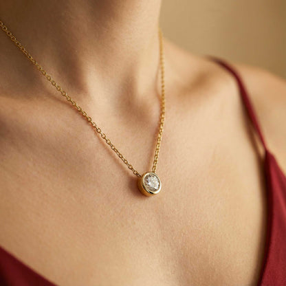 Minimalist Round Diamond Necklace