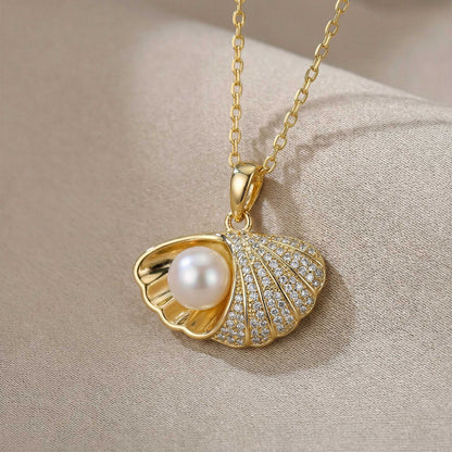 Shell & Pearl Charm Necklace