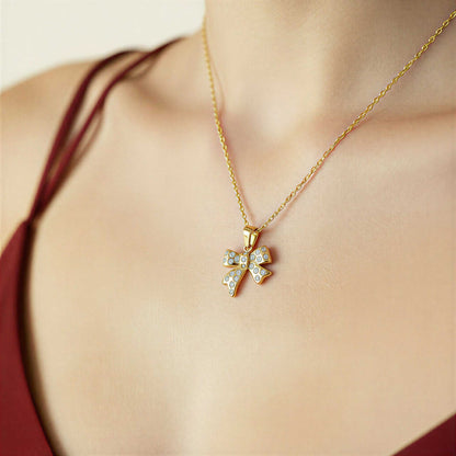 Delicate Gold Bow Necklace