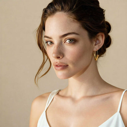 Long V-Shaped Hoop Earrings