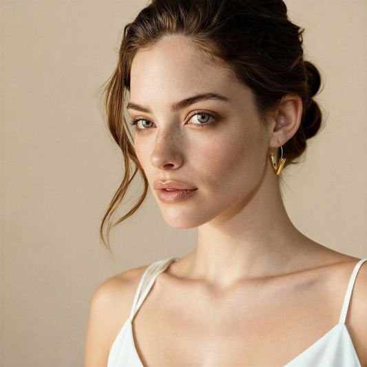 Long V-Shaped Hoop Earrings