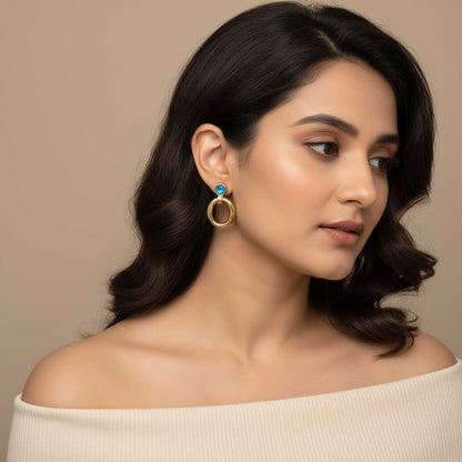 Blue Gemstone Stud Earrings