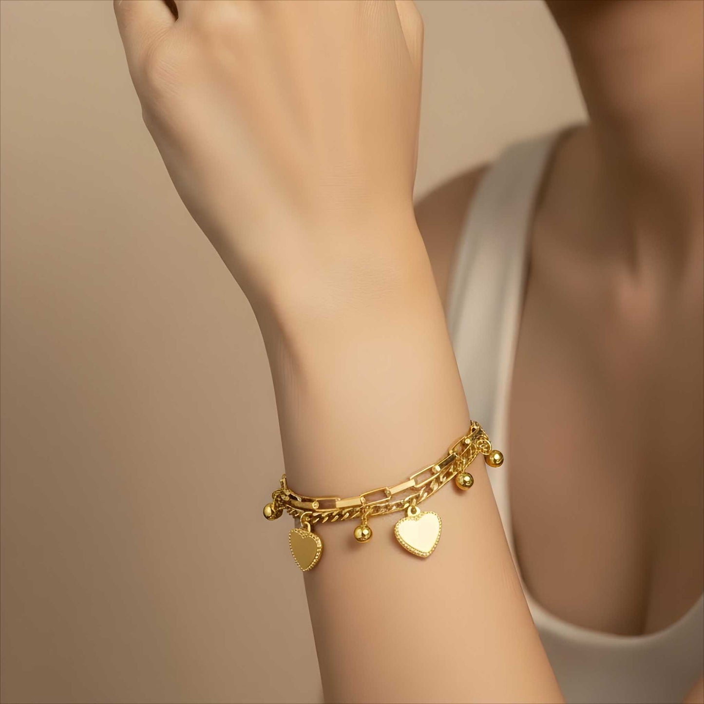 Heart Link Chain Bracelet