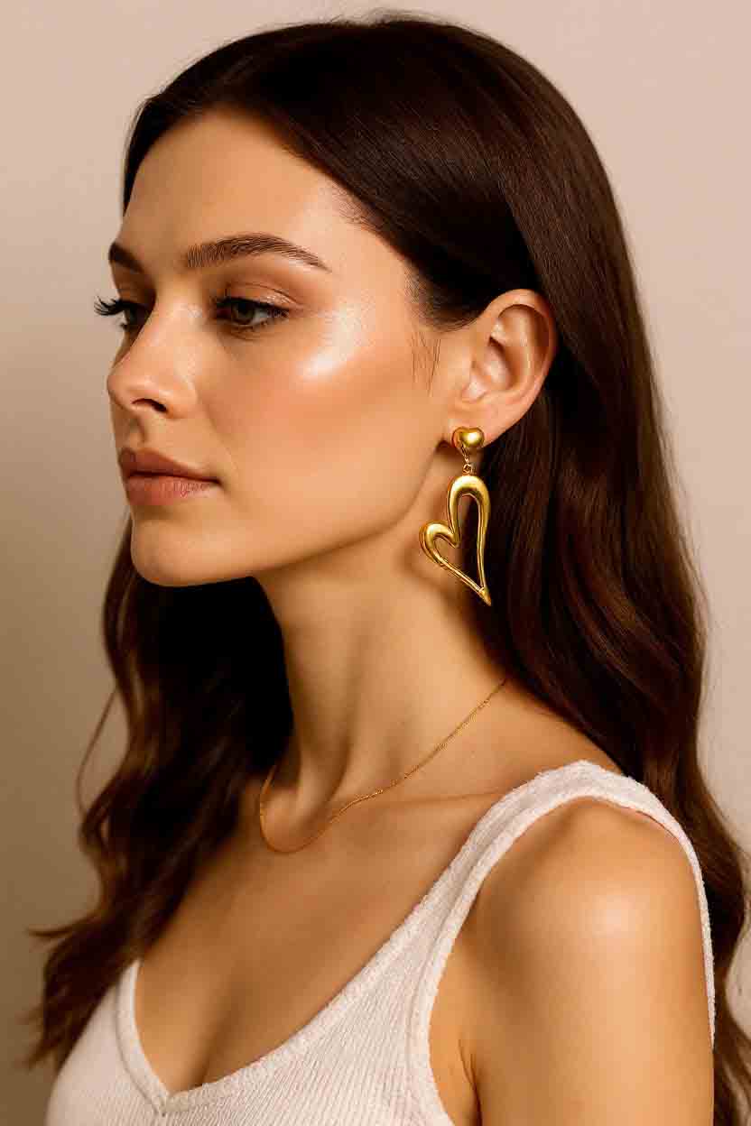Dainty Gold Heart Earrings