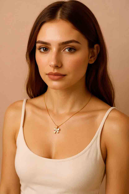 Delicate Gold Bow Necklace