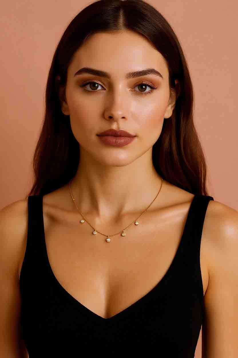 Classic Round Stone Necklace