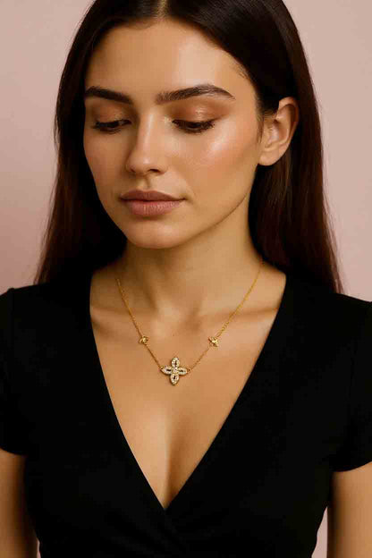 Blooming Flower Charm Necklace